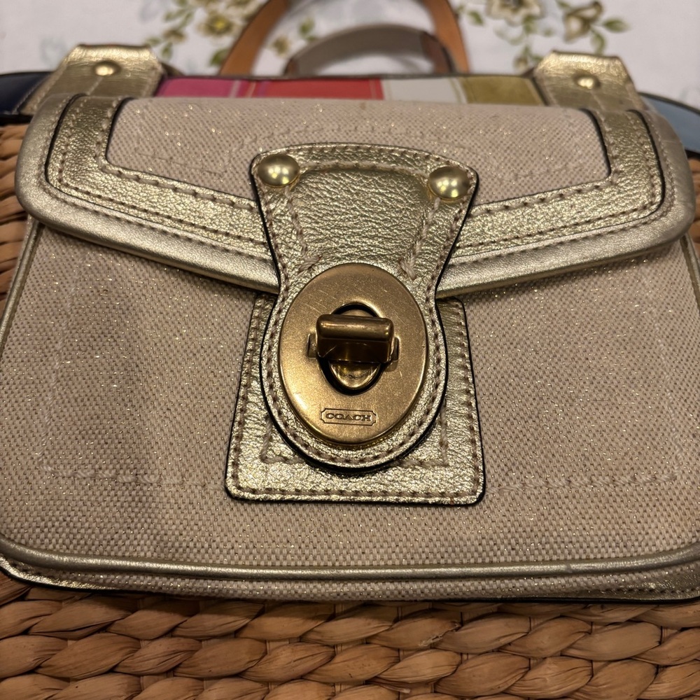 Coach Basket Weave Multicolored Purse - Picture 2 of 9